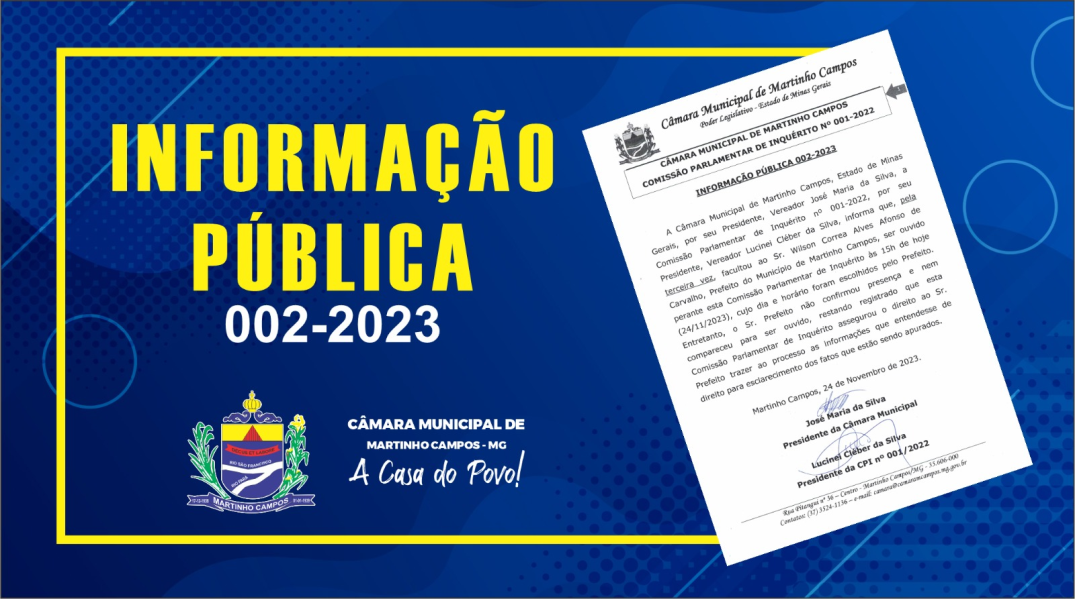INFORMAÇÃO PÚBLICA 002-2023