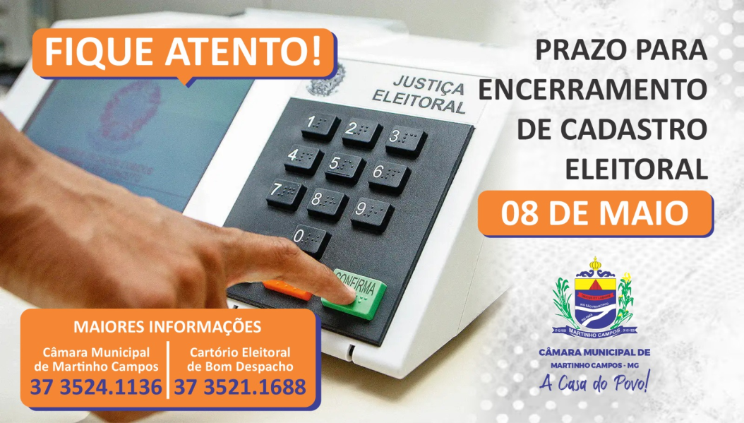PRAZO PARA ENCERRAMENTO DE CADASTRO ELEITORAL