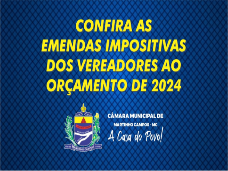 EMENDAS IMPOSITIVAS AO ORÇAMENTO DE 2024
